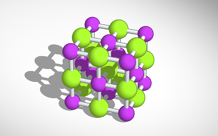 3D design Model of Sodium Chloride - Tinkercad