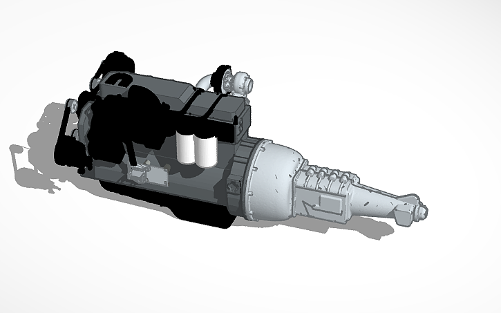 3D design Twin Turbo 24V Cummins - Tinkercad