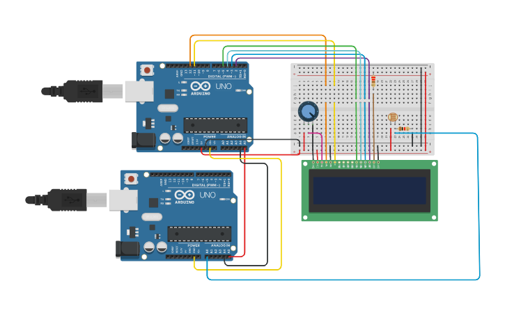 Circuit design LCD - I2C - Tinkercad