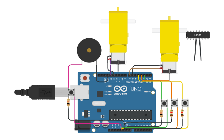 Circuit design Motors | Tinkercad