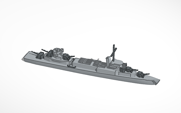3D design USS-Melvin DD-680 - Tinkercad