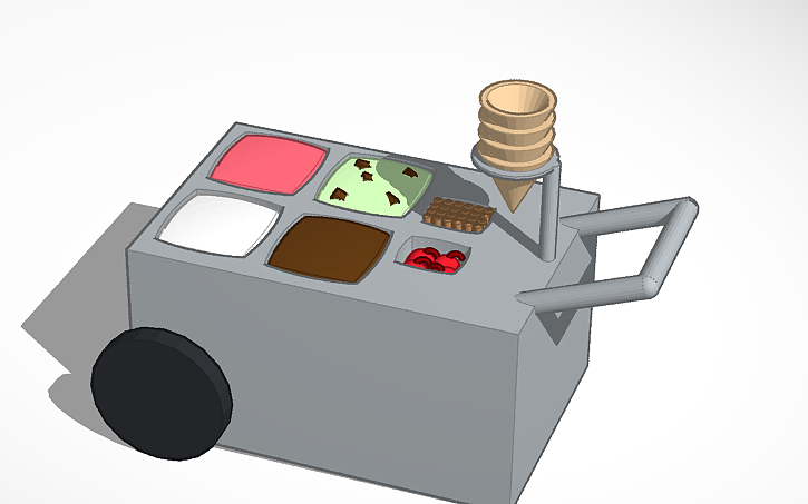 Tinker Cart 3D design Ice Cream Cart - Tinkercad