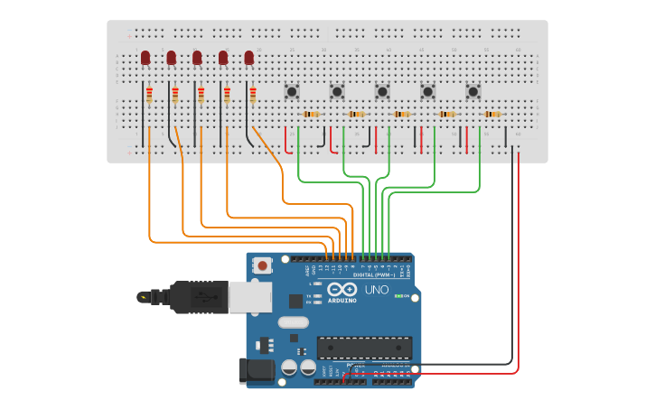 Circuit design 풀다운 스위치 회로 - Tinkercad
