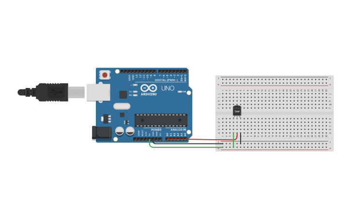 Circuit design Temperature sensor interface - Tinkercad