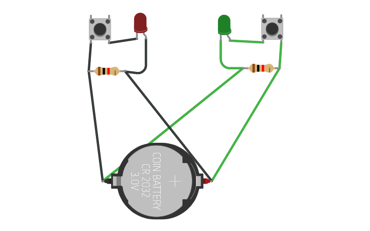 Circuit design 2 LEDs | Tinkercad
