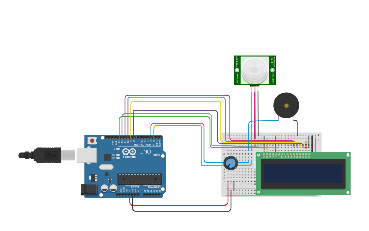 Circuit design PIR SENSOR | Tinkercad