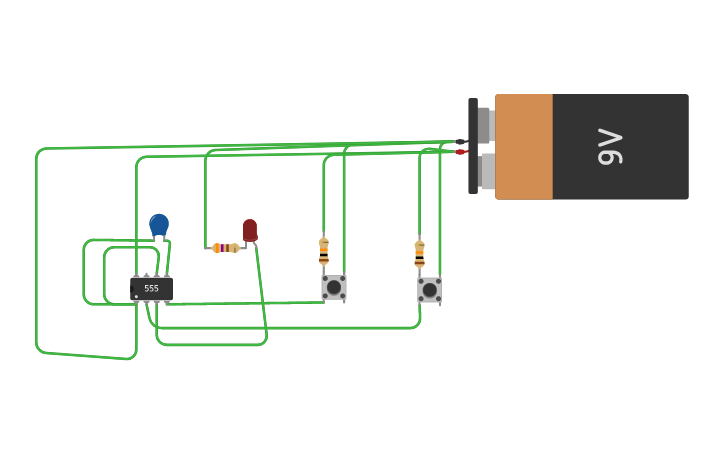 Circuit design LED on/off - Tinkercad