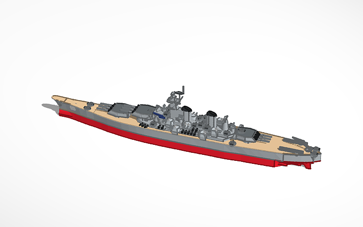 3D design USS Wisconsin BB64 - Tinkercad