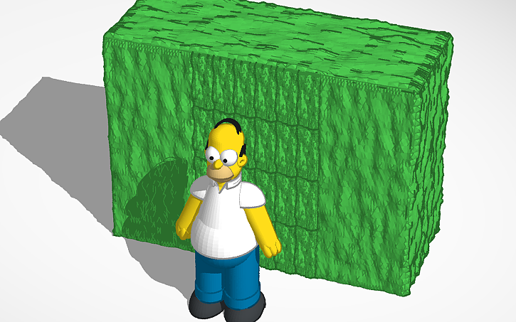 Homor Simpson Lab 3D design Homer Simpson merging in & out of a hedge (sim lab) - Tinkercad