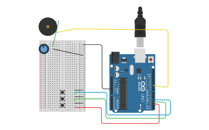 Circuit design digital trumpet | Tinkercad