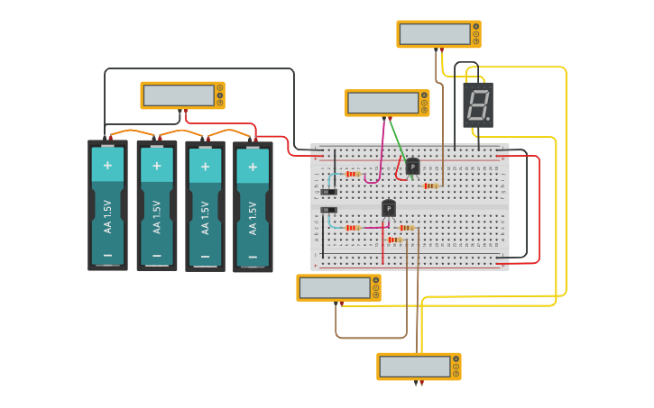 Circuit design 7 segments | Tinkercad