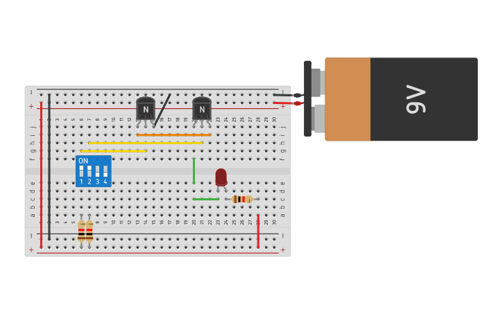 Circuit design AND Gate using NPN Transistors | Tinkercad