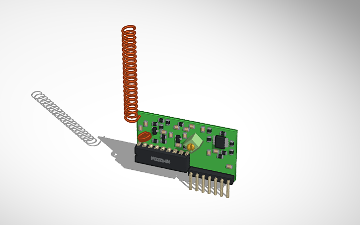 3D design RF RX 315MHZ 4 Channel - Tinkercad