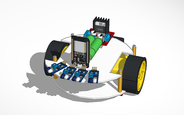 3D design Kerangka 3D Robot Line Follower - Tinkercad