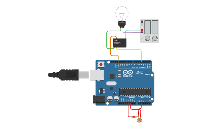 Circuit design Sensor Lampu - Tinkercad