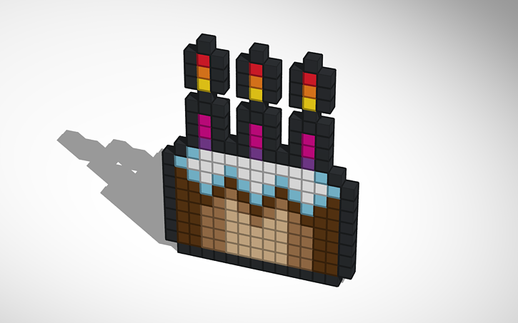 Birthday Cake Pixel Art Tinkercad Birthday Cake Pixel Art Tinkercad