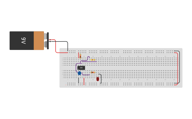 Circuit design 555 timer - Tinkercad