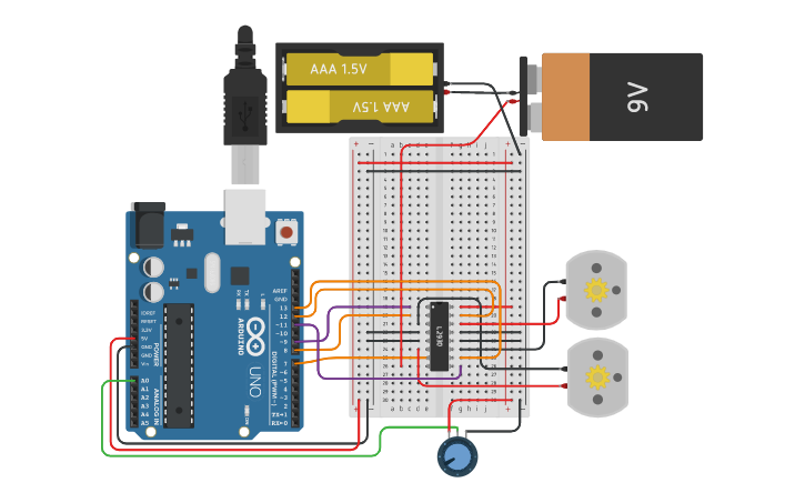 Circuit design Copy of Controlling DC motors with a potentiometer ...