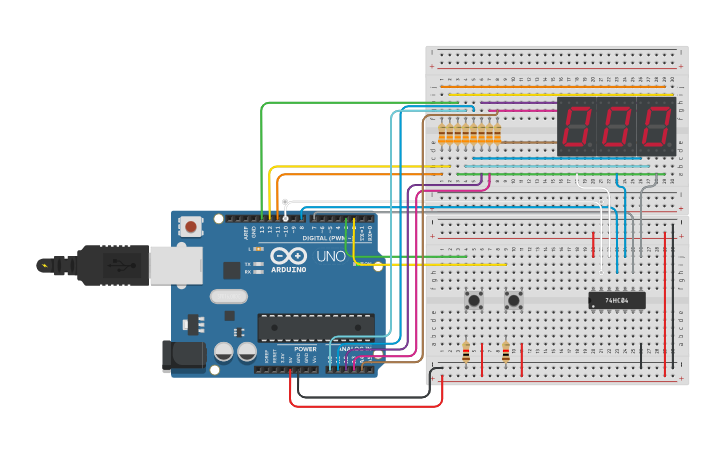 Circuit design ENGG 122.02 7-segment - Sample | Tinkercad