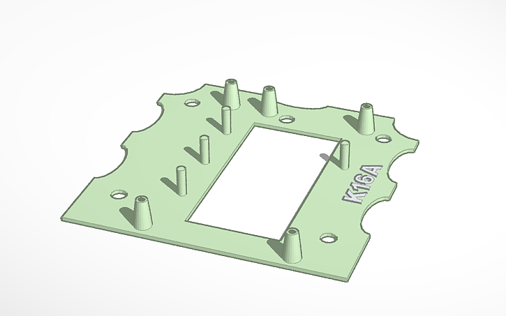 3D design BudBox 3201x Top Plate - Kulp K16 - Tinkercad