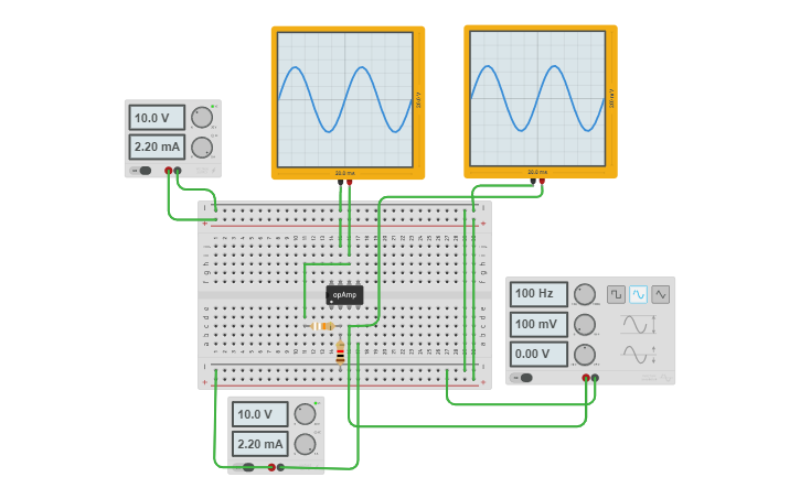 Circuit design Week 9 Demo Analog Audio Amplifier - Tinkercad