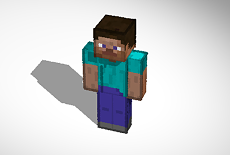 3D design Minecraft Steve Model - Full Texture, Editable 