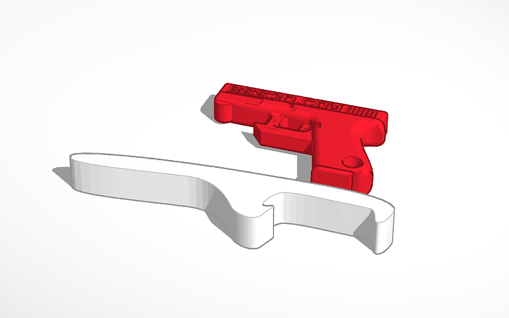 Printed Pistol Bottle Opener Tinkercad