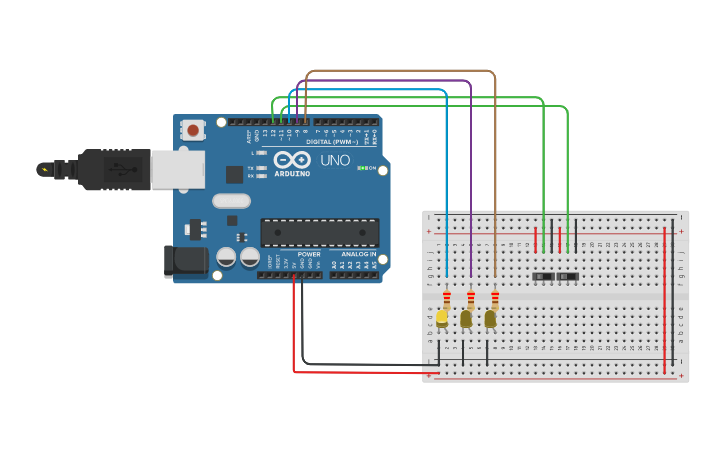 Circuit design For testing flow chart - Tinkercad