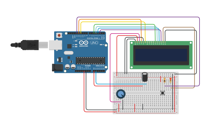 Circuit design Arduino Capacitor Meter - Tinkercad