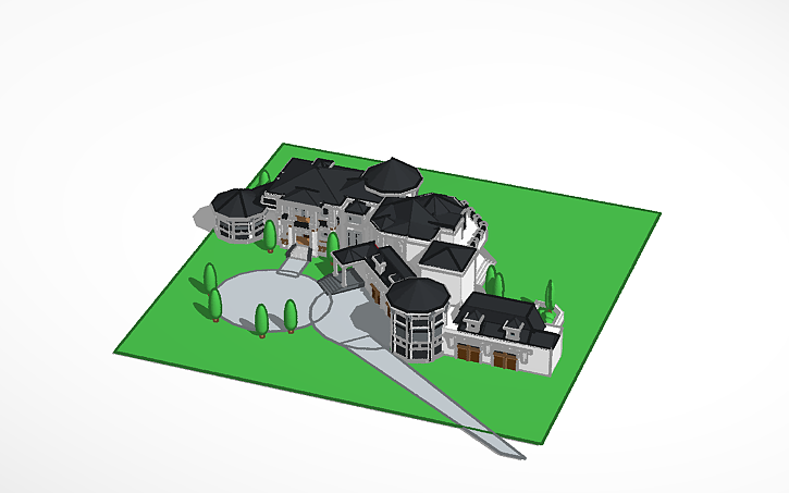 3D design modern mansion - Tinkercad