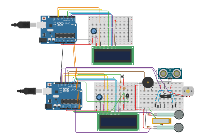 Circuit design Arduino 3+4 Two Way Communication | Tinkercad