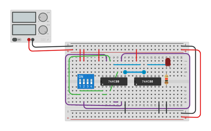 Circuit design XOR GATE | Tinkercad