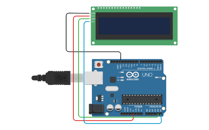 Circuit design Projeto LCD I2C 16X2 Sandro - Tinkercad