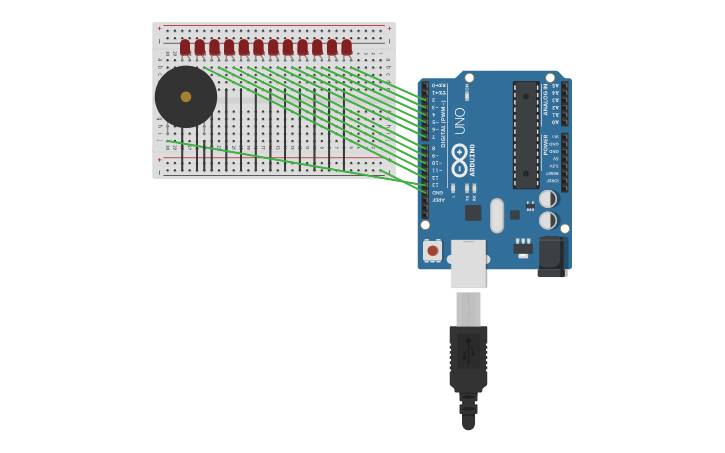 Circuit design Knight Rider | Tinkercad