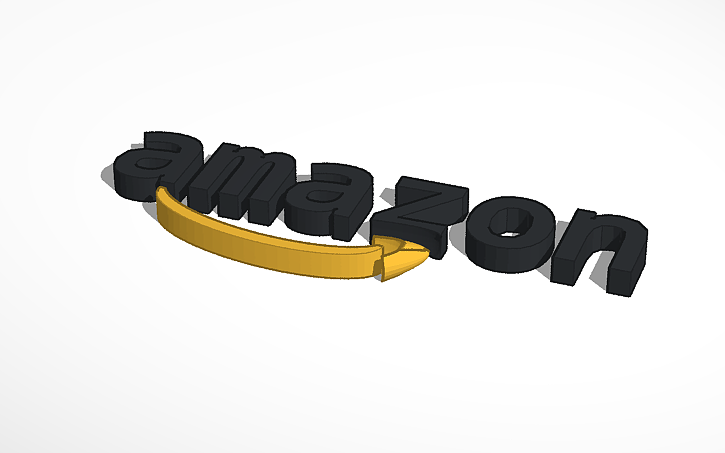 Amazon Rectangle Logo 3D design Amazon logo - Tinkercad
