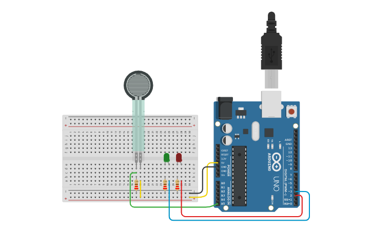 Circuit design Force Sensor - Tinkercad