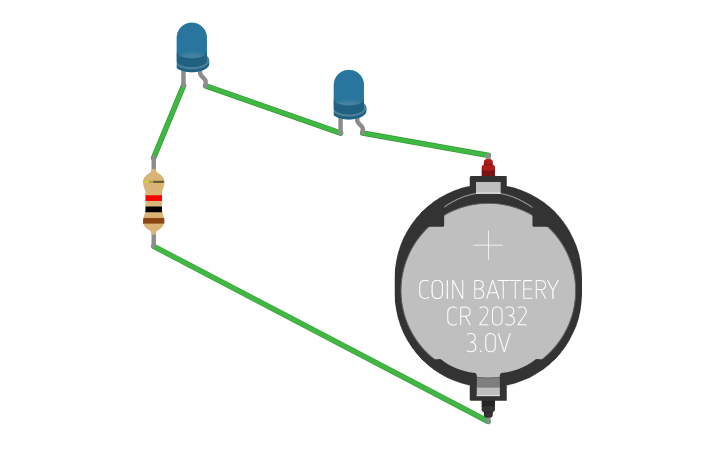 Circuit design Simple Series Circuit with 3 LED'S | Tinkercad