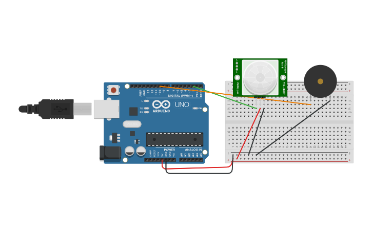 Circuit design Arduino Alarm System - Tinkercad