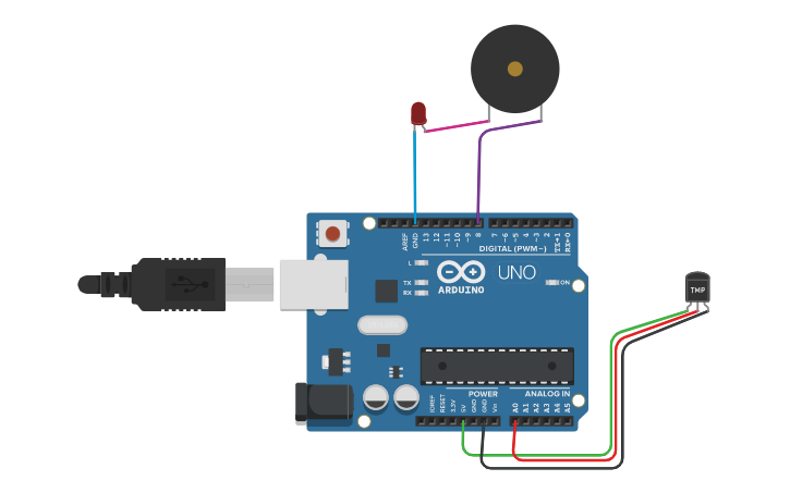 Circuit design Research Arduino Simple Temperature Sensor - Tinkercad