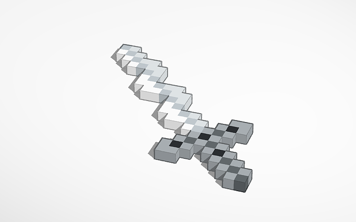 Dagger Minecraft Model 3D design Copy of Minecraft dagger template(Ender Girl) - Tinkercad