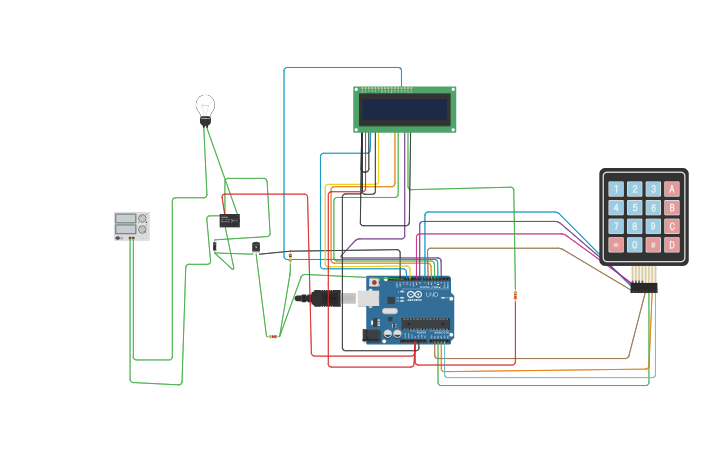 Circuit design Password based Control Circuit - Tinkercad