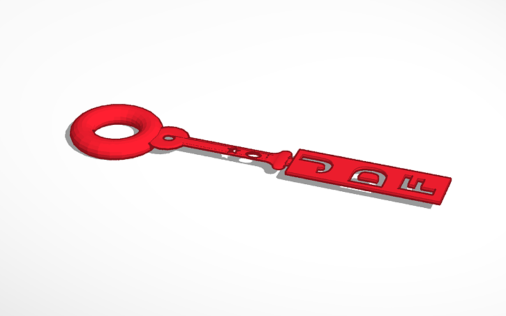 3D design key ring - Tinkercad