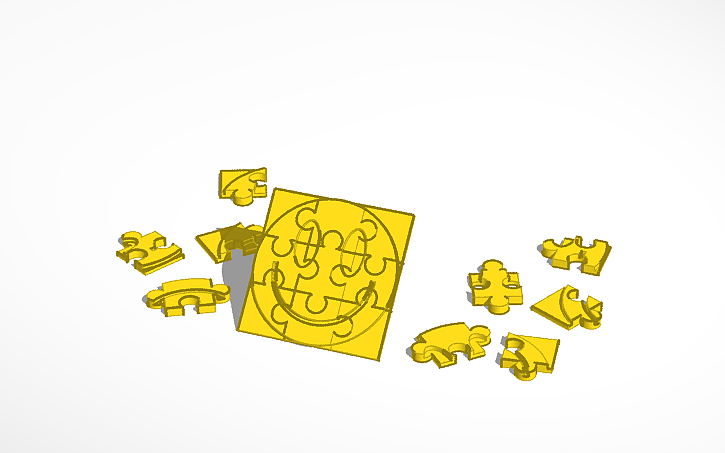 3D design 3X3 JIGSAW PUZZLE SMILE | Tinkercad