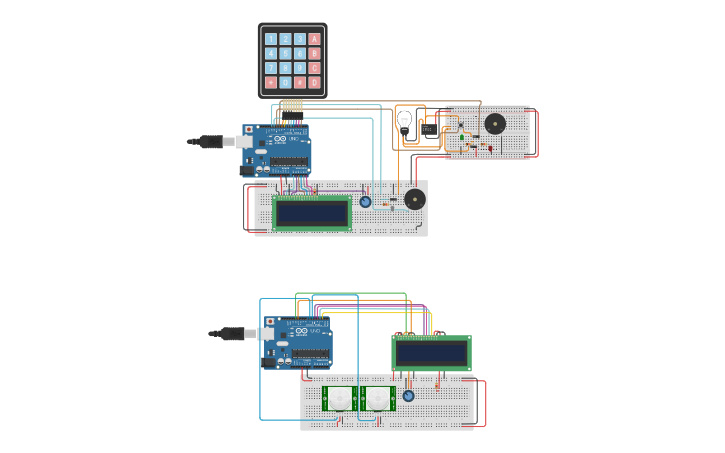 Circuit design controle smart door - Tinkercad