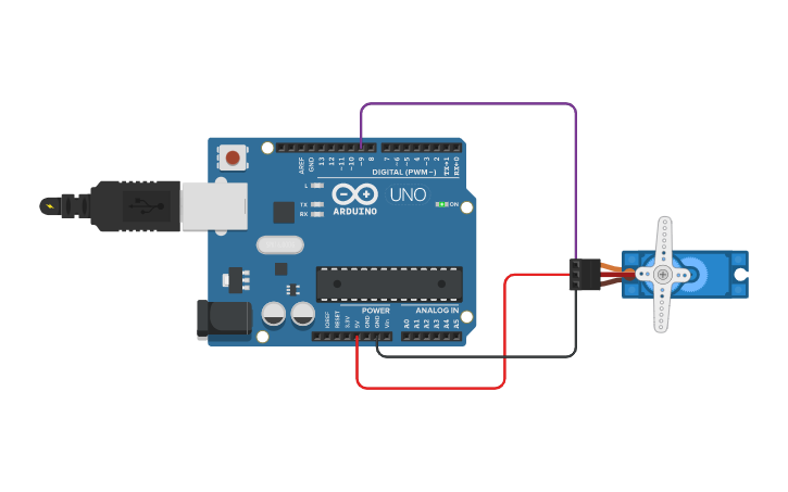 Circuit design Servo | Tinkercad