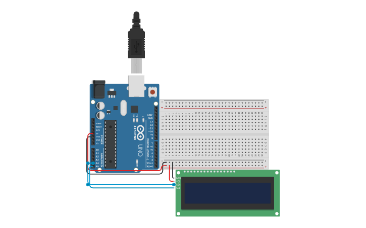 Circuit design LCD I2C - Tinkercad