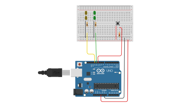 Circuit design pull-UP - Tinkercad