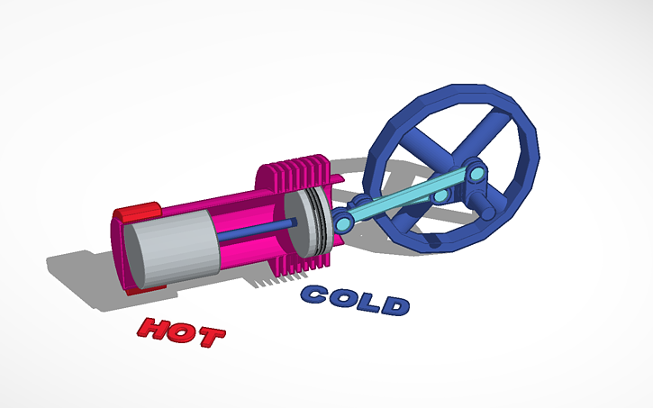 Deviantart Base Stirling Engine 3D design Copy of Beta Type Stirling Engine #mechanics | Tinkercad