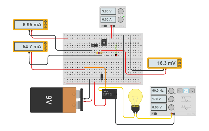 Relay Module In Tinkercad Circuit design bjt_relay_driver | Tinkercad