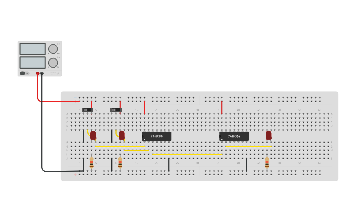 7486 Layout Circuit design Portas logicas -XOR (7486) - XNOR(74266) - NOT(7404 ...